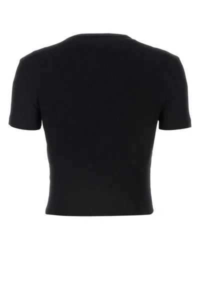 Fendi Women Black Stretch Cotton T-shirt In Black