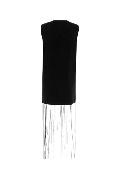 Jil Sander Women Black Velvet Mini Dress In Black