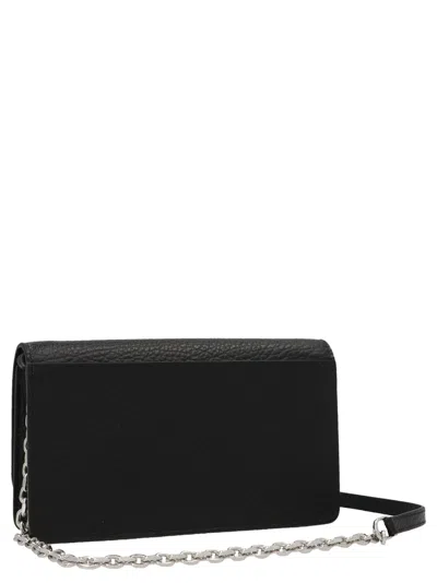 Maison Margiela Logo Chain Wallet Wallets And Card Holders Black In Black