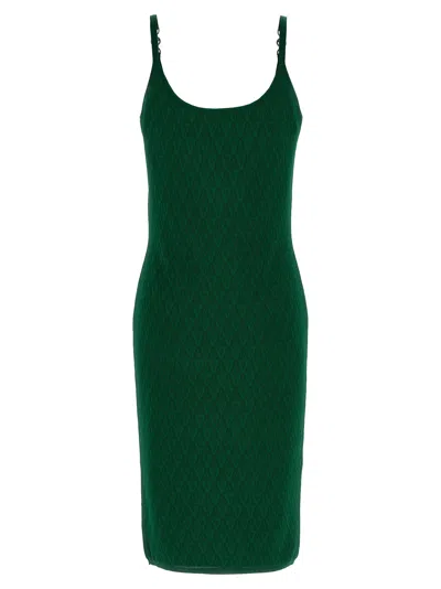 Versace Embellished-strap Midi Dress In Green
