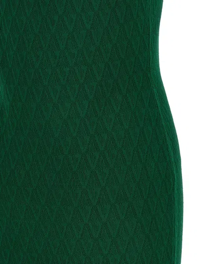 Versace Embellished-strap Midi Dress In Green