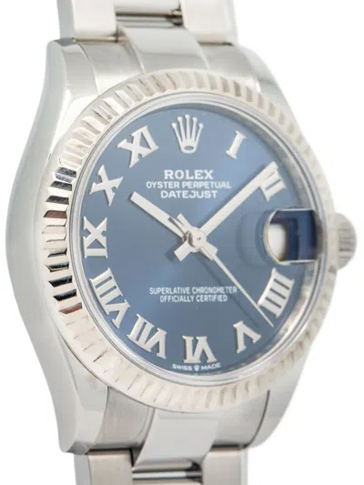 Pre-owned Rolex 18k White Gold Datejust Oyster Perpetual 31mm In Blue