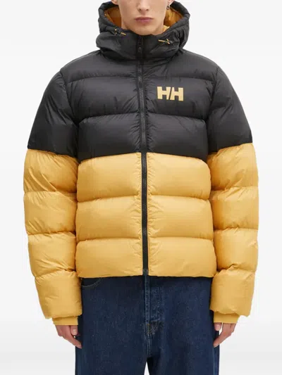 Helly Hansen Hooded Logo Padded Jacket In Black