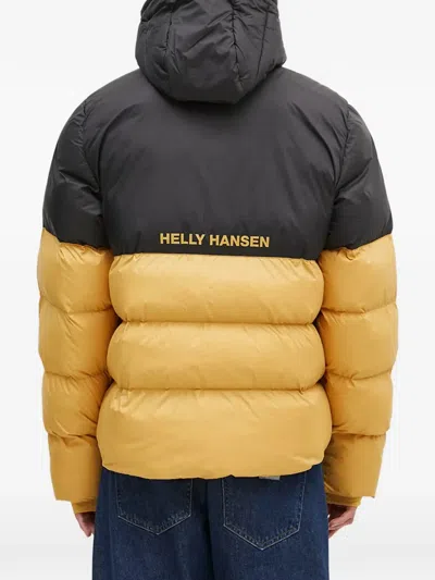 Helly Hansen Hooded Logo Padded Jacket In Black