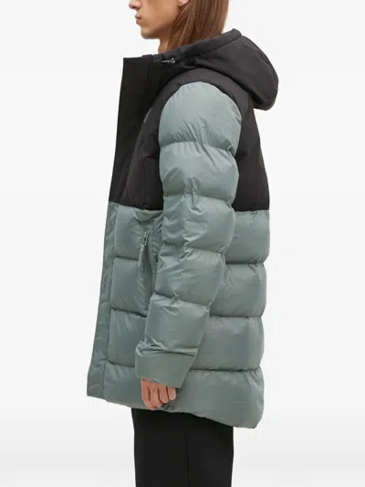 Helly Hansen Hooded Logo Padded Jacket In Gray