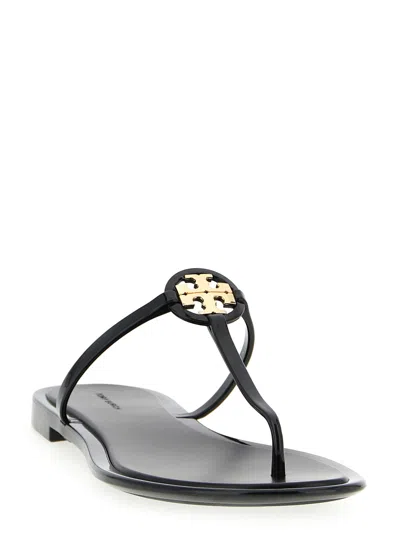 Tory Burch Embellished Thong Sandals In Black