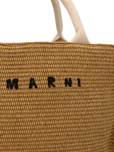 Marni Mini Tote Tote Bag Beige In Brown