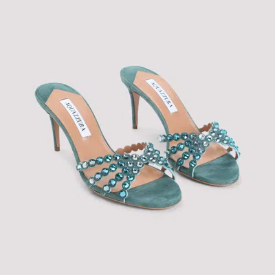 Aquazzura Mules Blue In Blue