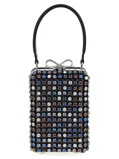 Self-portrait Multi Crystal Chainmail Hand Bags Multicolor In Multi