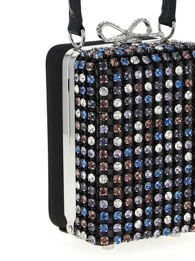 Self-portrait Multi Crystal Chainmail Hand Bags Multicolor In Multi