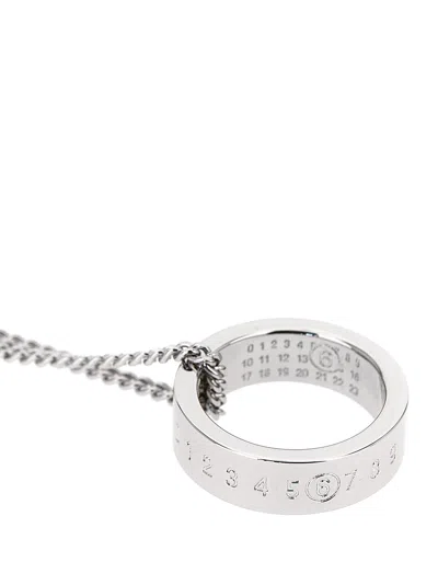 Mm6 Maison Margiela Numeric Signature Mm6 Jewelry Silver In White