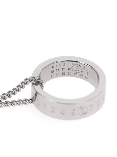 Mm6 Maison Margiela Numeric Signature Mm6 Jewelry Silver In White