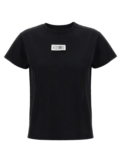 Mm6 Maison Margiela Numeric Signature Mm6 T-shirt Black In Blue