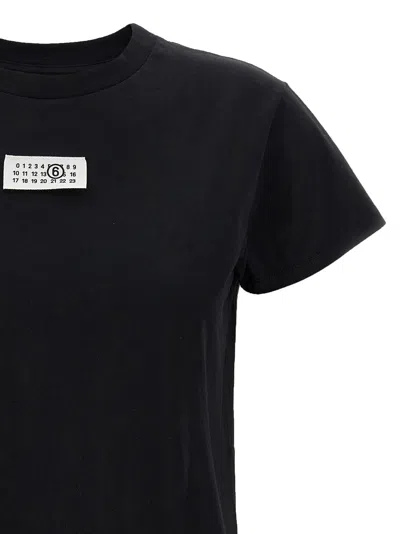 Mm6 Maison Margiela Numeric Signature Mm6 T-shirt Black In Blue