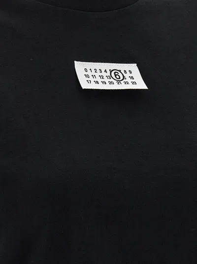 Mm6 Maison Margiela Numeric Signature Mm6 T-shirt Black In Blue
