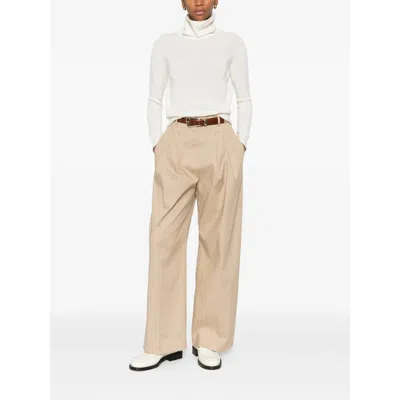 Mark Kenly Domino Tan Pleated Trousers In Brown