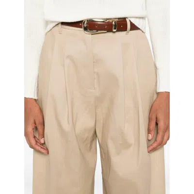 Mark Kenly Domino Tan Pleated Trousers In Brown