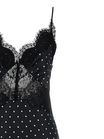 Self-portrait Self Portrait Polka Dot Long Dress In Black