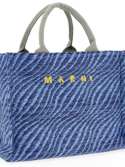 Marni Raffia Handbag Hand Bags Blue In Blue