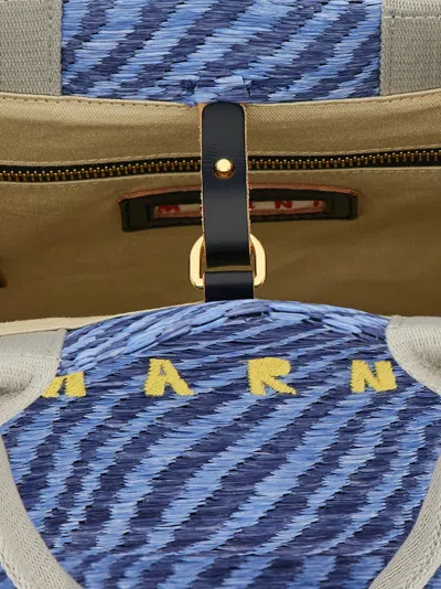 Marni Raffia Handbag Hand Bags Blue In Blue