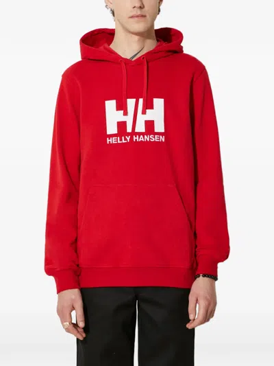 Helly Hansen Logo Hoodie In Red