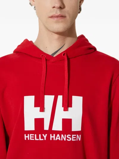 Helly Hansen Logo Hoodie In Red