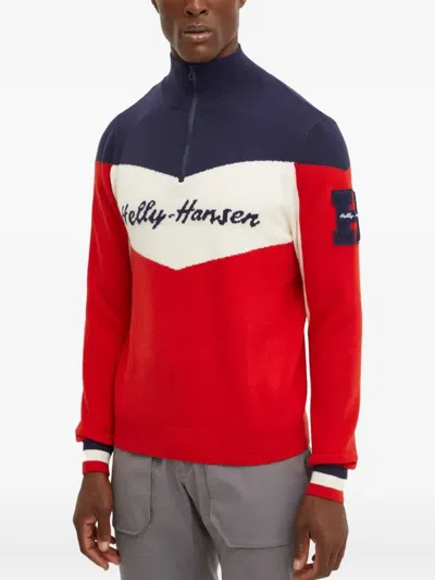 Helly Hansen Zip-up Colour-block Sweater In Red