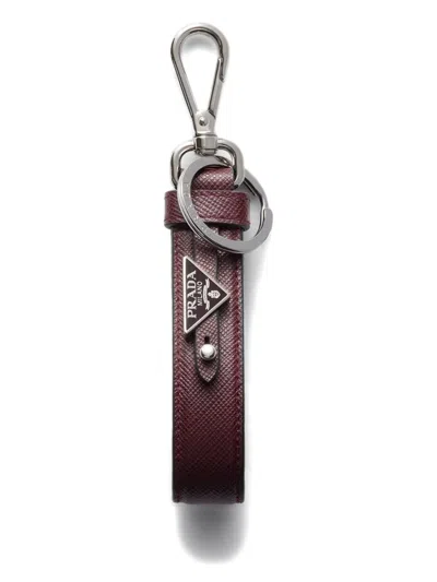 Prada Saffiano Leather Keychain In Multi