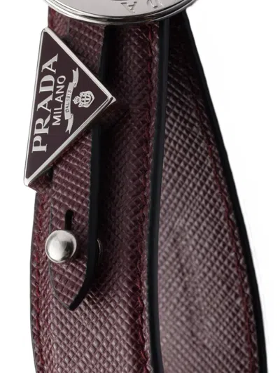 Prada Saffiano Leather Keychain In Multi