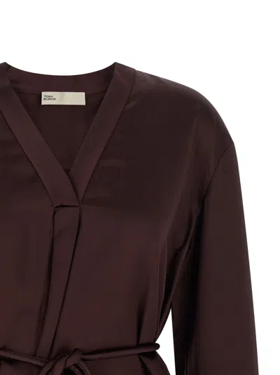 Tory Burch Satin Blouse Shirt And Blouse Bordeaux In Brown