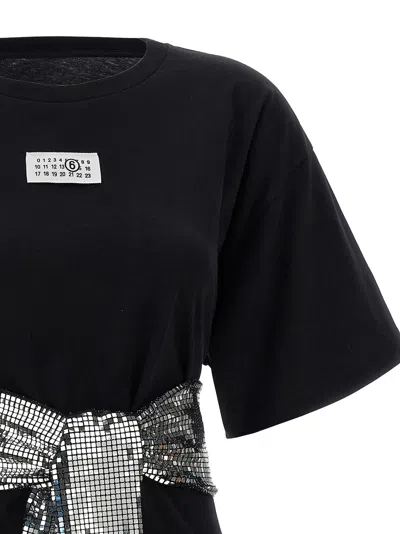 Mm6 Maison Margiela Cotton T-shirt With Gloves In Black