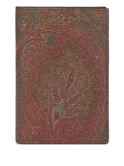 Etro Passport Holder Arnica 9.5x13.7 Accessories In Brown