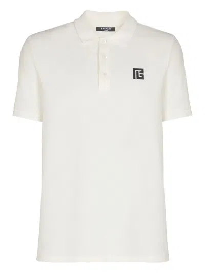 Balmain Classic Ss Polo Shir Clothing In White