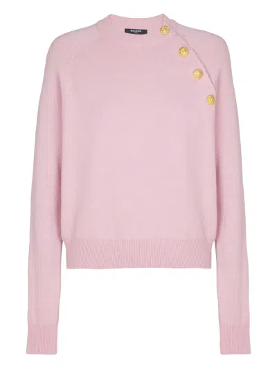 Balmain Short Sweater Clothing In Pink