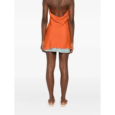 Sir Danica Halterneck Mini Skirt In Orange