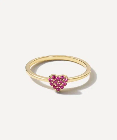 Roxanne First Mini Pink Sapphire Heart Ring In Gold
