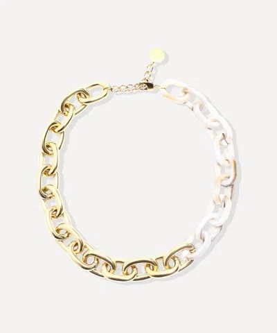 By Alona 18ct Gold-plated Astro Marbled Chain Necklace In Gold
