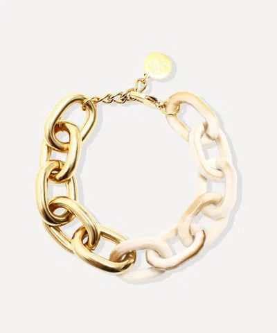 By Alona 18ct Gold-plated Astro Marbled Chain Bracelet In Gold