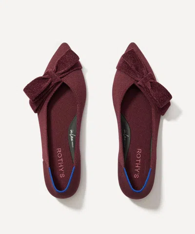 Rothys Rothy's Women's Bow Point Ii Flats In Burgundy