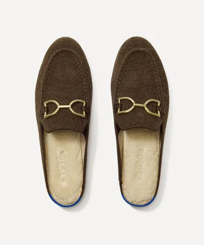 Rothys The Revelvet Cozy Bit Loafer Mule In Brown/neutral In Brown