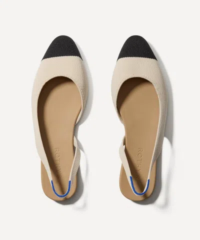 Rothys The Square Mary Jane In White In Cream Captoe