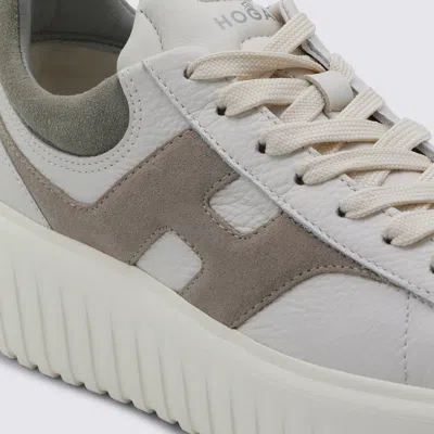 Hogan Sneakers Bianco/tortora/verde In Gray