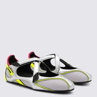Attico Silver And Fluo Sneakers In Silver