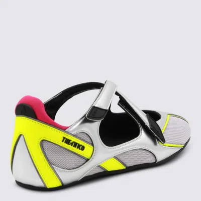 Attico Silver And Fluo Sneakers In Silver