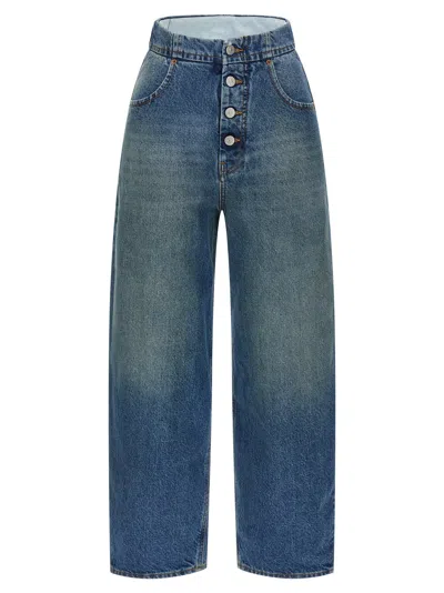 Mm6 Maison Margiela Mm6 By Maison Margiela Straight Leg Cropped Jeans In Blue