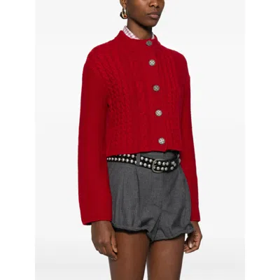 Enfants Riches Deprimes Long-sleeved Knitted Cardigan In Red