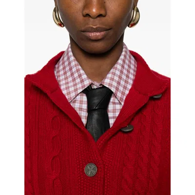Enfants Riches Deprimes Long-sleeved Knitted Cardigan In Red