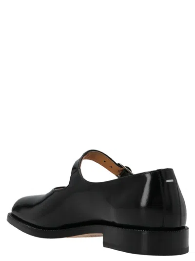 Maison Margiela Tabi Leather Mary Jane Loafers In Black