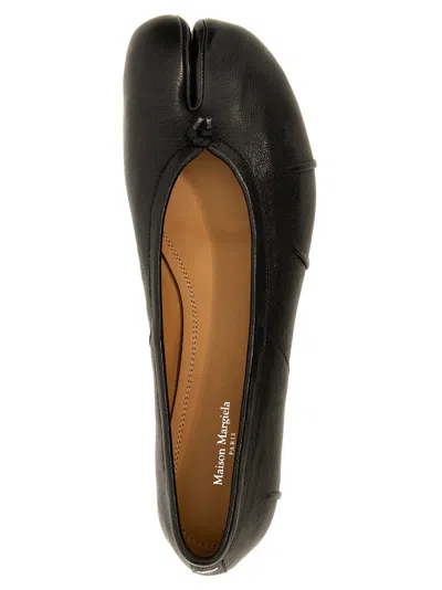 Maison Margiela Tabi Leather Split-toe Ballerina Flats In Black