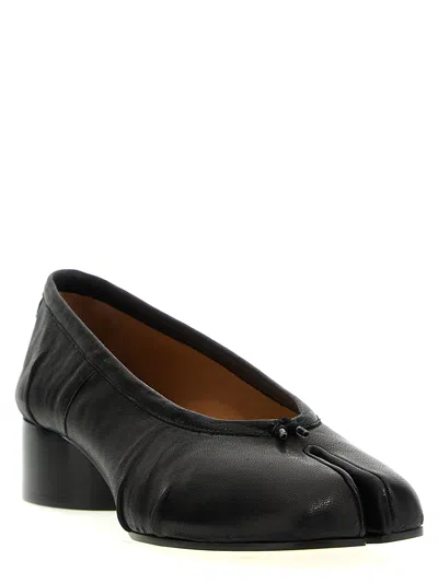 Maison Margiela Tabi Leather Split-toe Ballerina Pumps In Black